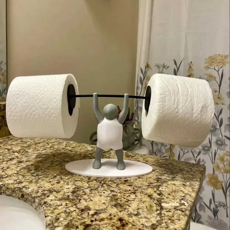 Funny Weightlifting Toilet Paper Holder Gym Bathroom Decor 3