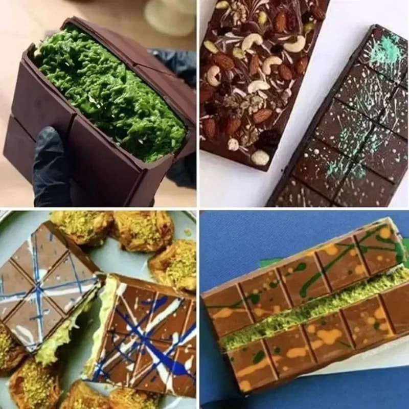 Silicone Chocolate Bar Mold With 8 12 Or 24 Cells 1