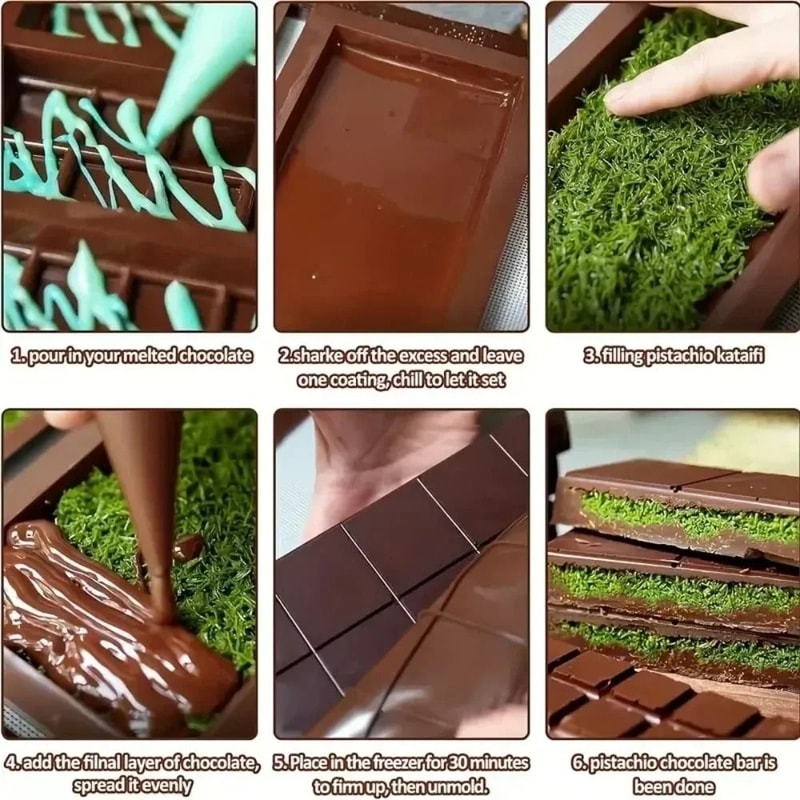 Silicone Chocolate Bar Mold With 8 12 Or 24 Cells 4