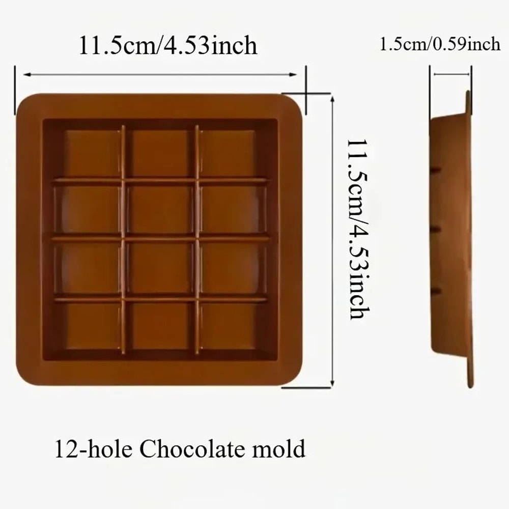 Silicone Chocolate Bar Mold With 8 12 Or 24 Cells 6