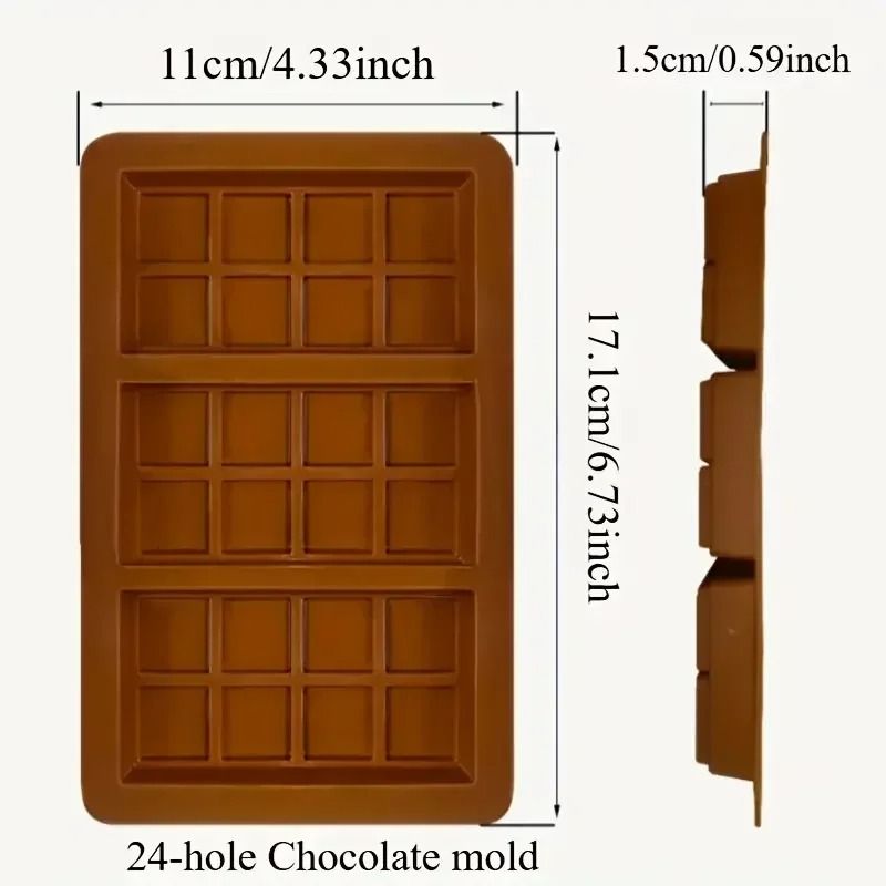 Silicone Chocolate Bar Mold With 8 12 Or 24 Cells 7