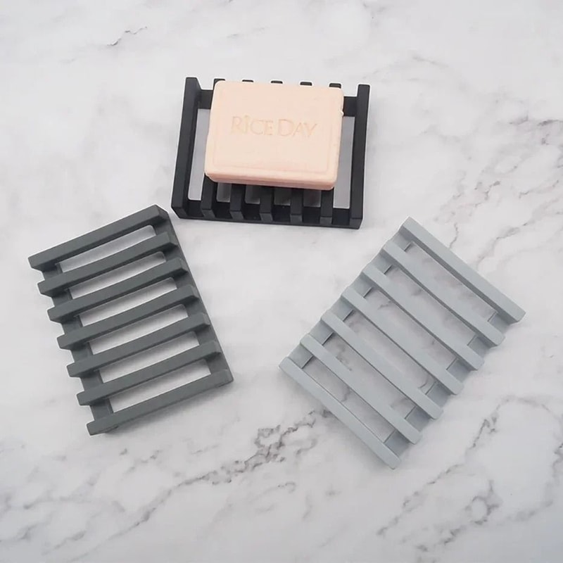 Flexible Silicone Soap Holder Draining Dish For Kitchen And Bathroom 3