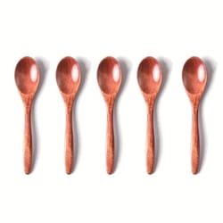 wooden tea spoon set long coffee and dessert spoons