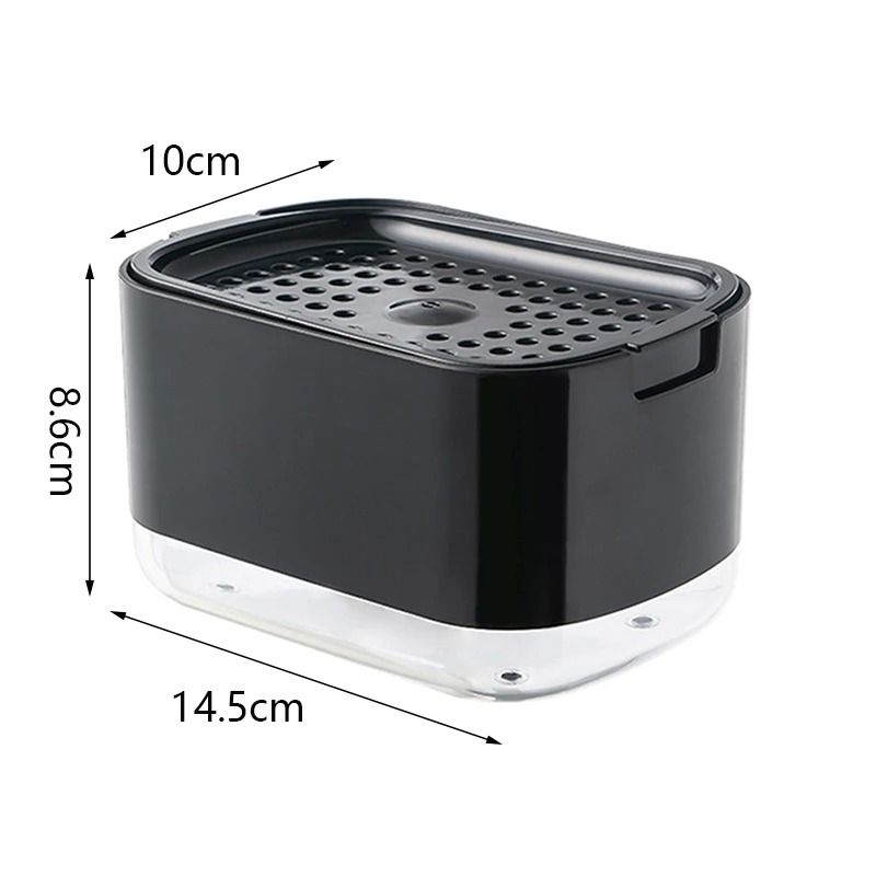 Press Soap Dispenser Box With Sponge Holder For Kitchen And Bathroom 8