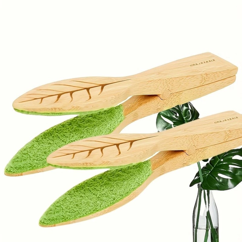 Wooden Leaf Cleaning Tongs For Houseplants 7