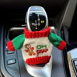 festive knit car gear shift cover sweater dustproof universal gear lever protector