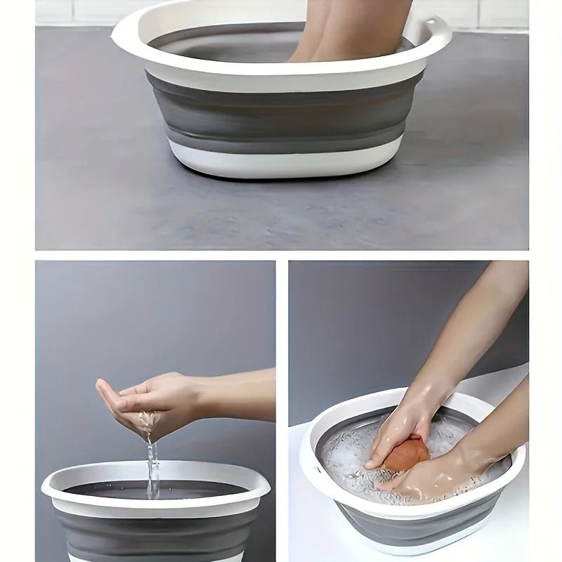 Large Collapsible Basin Portable Folding Wash Tub For Laundry Vegetables Face Washing And Foot Soak 5