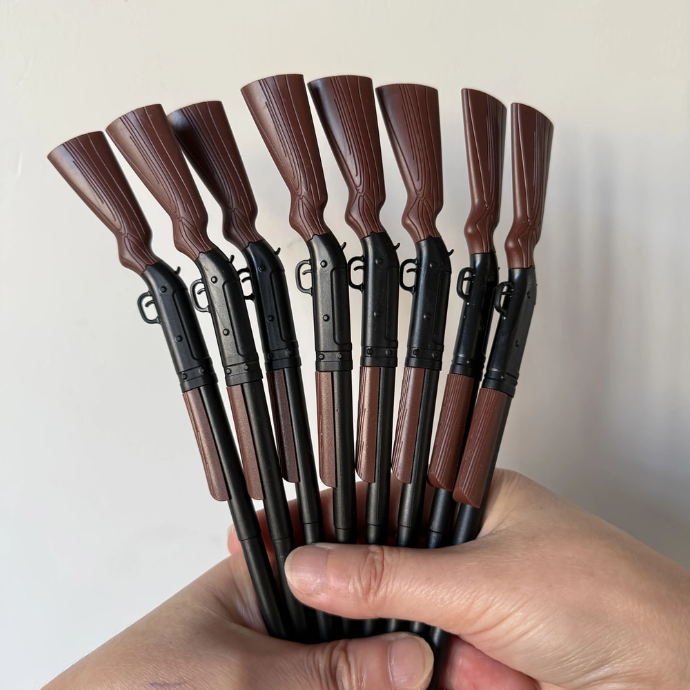 Gun Shaped Ballpoint Pens Set Of 5 Unique Smooth Writing Novelty Office Pens 0