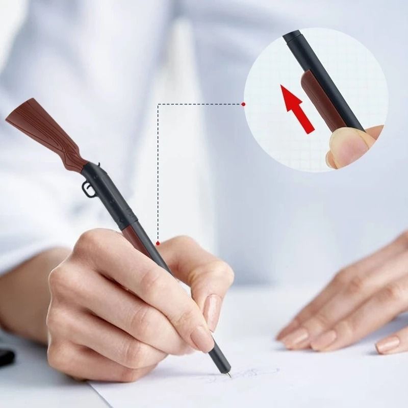 Gun Shaped Ballpoint Pens Set Of 5 Unique Smooth Writing Novelty Office Pens 5