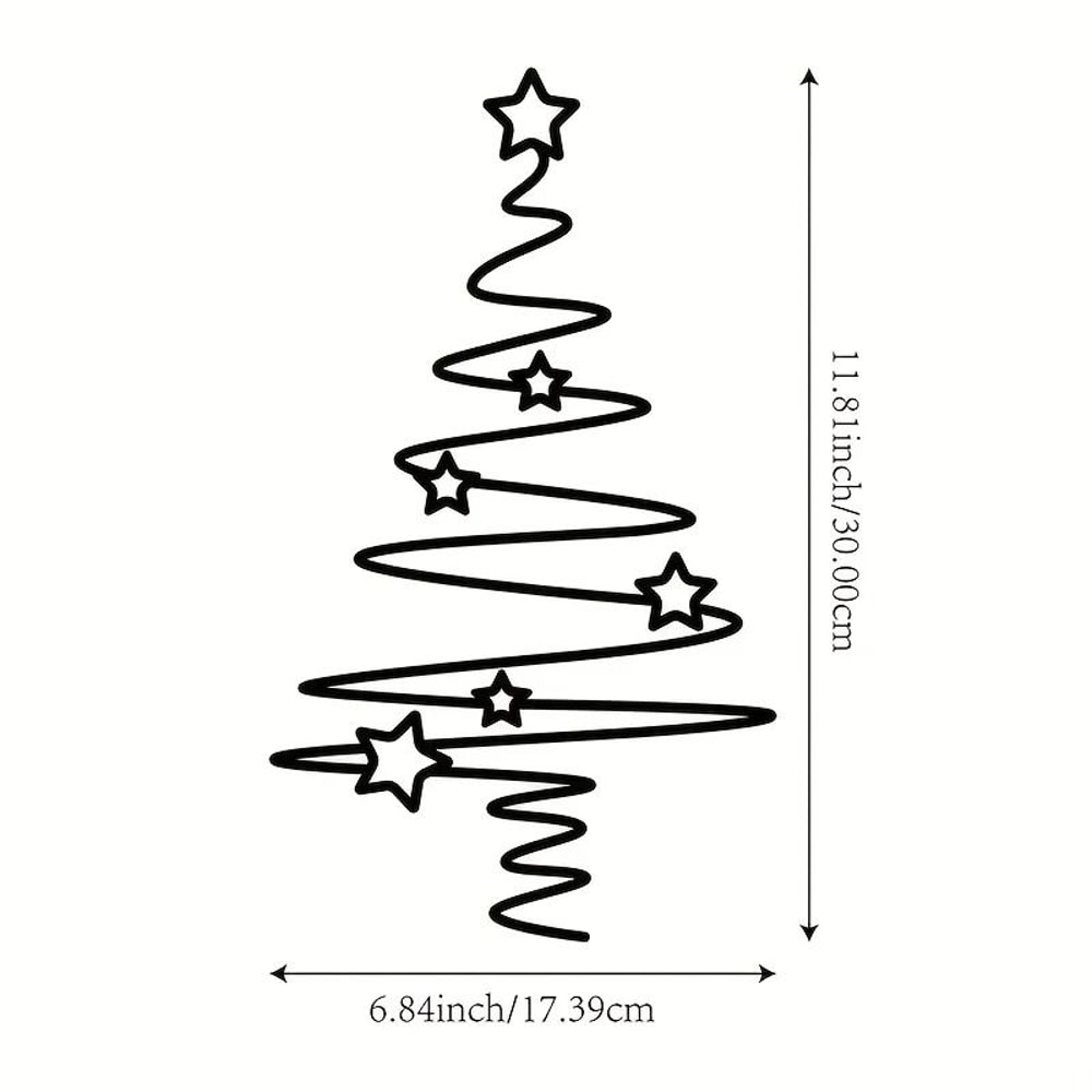 Minimalist Metal Christmas Tree Wall Art Decorative Holiday Wall Hanging 6