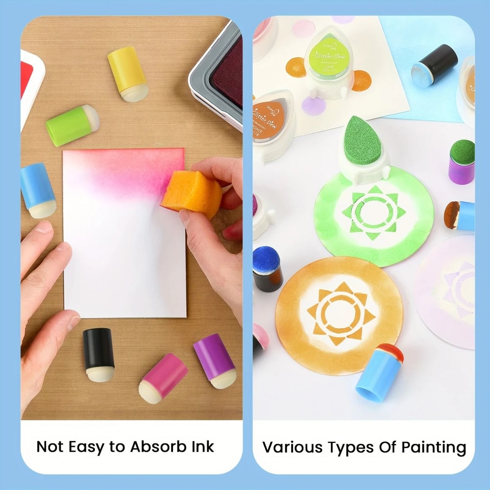 Painting Sponge Daubers With Ergonomic Gourd Handle For Ink Blending And Craft Art 2