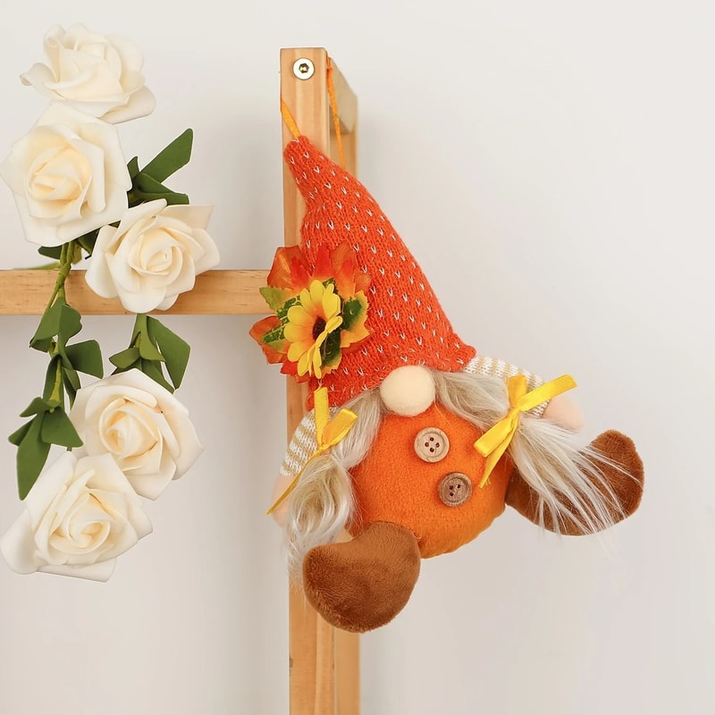 Rustic Autumn Harvest Scarecrow Decoration With Plaid And Sunflower Accents Farmhouse Fall Decor 5