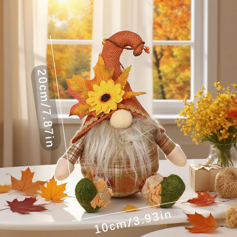 Rustic Autumn Harvest Scarecrow Decoration With Plaid And Sunflower Accents Farmhouse Fall Decor 7