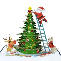 christmas 3d santa claus pop up greeting card festive holiday gift card