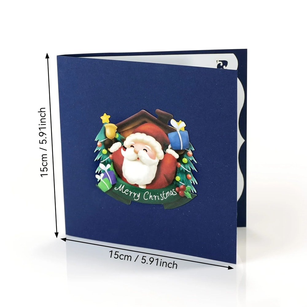 Christmas 3D Santa Claus Pop Up Greeting Card Festive Holiday Gift Card 1