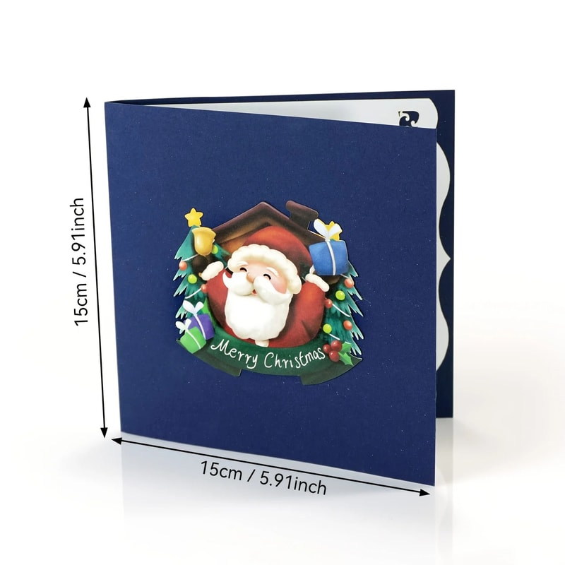 Christmas 3D Santa Claus Pop Up Greeting Card Festive Holiday Gift Card 1