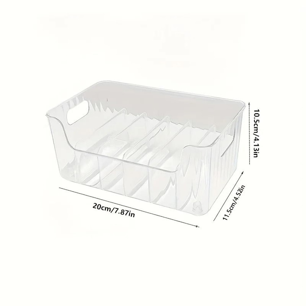 Clear Plastic Seasoning Storage Box With Adjustable Dividers Kitchen Organizer 3
