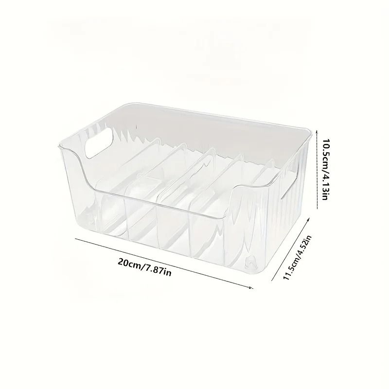Clear Plastic Seasoning Storage Box With Adjustable Dividers Kitchen Organizer 3
