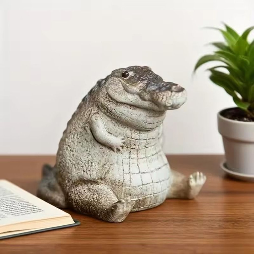 Cute Little Crocodile Resin Desktop Ornament Home And Garden Decor 0