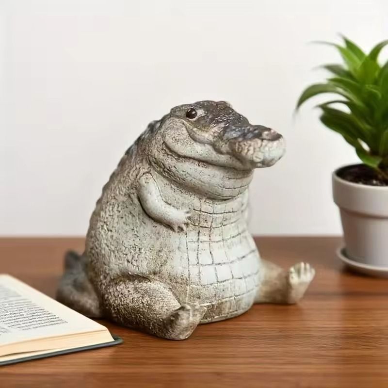 Cute Little Crocodile Resin Desktop Ornament Home And Garden Decor 0