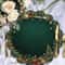 Christmas Emerald Green Round Placemats With Gold Pattern Festive Dining Table Mats Set 0