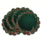 Christmas Emerald Green Round Placemats With Gold Pattern Festive Dining Table Mats Set 1