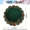 Christmas Emerald Green Round Placemats With Gold Pattern Festive Dining Table Mats Set 6