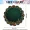 Christmas Emerald Green Round Placemats With Gold Pattern Festive Dining Table Mats Set 7