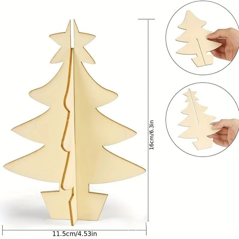 70pcs Wooden DIY Christmas Tree Craft Set For Kids And Adults Three Dimensional Holiday Painting An 2