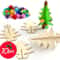70pcs Wooden DIY Christmas Tree Craft Set For Kids And Adults Three Dimensional Holiday Painting An 3