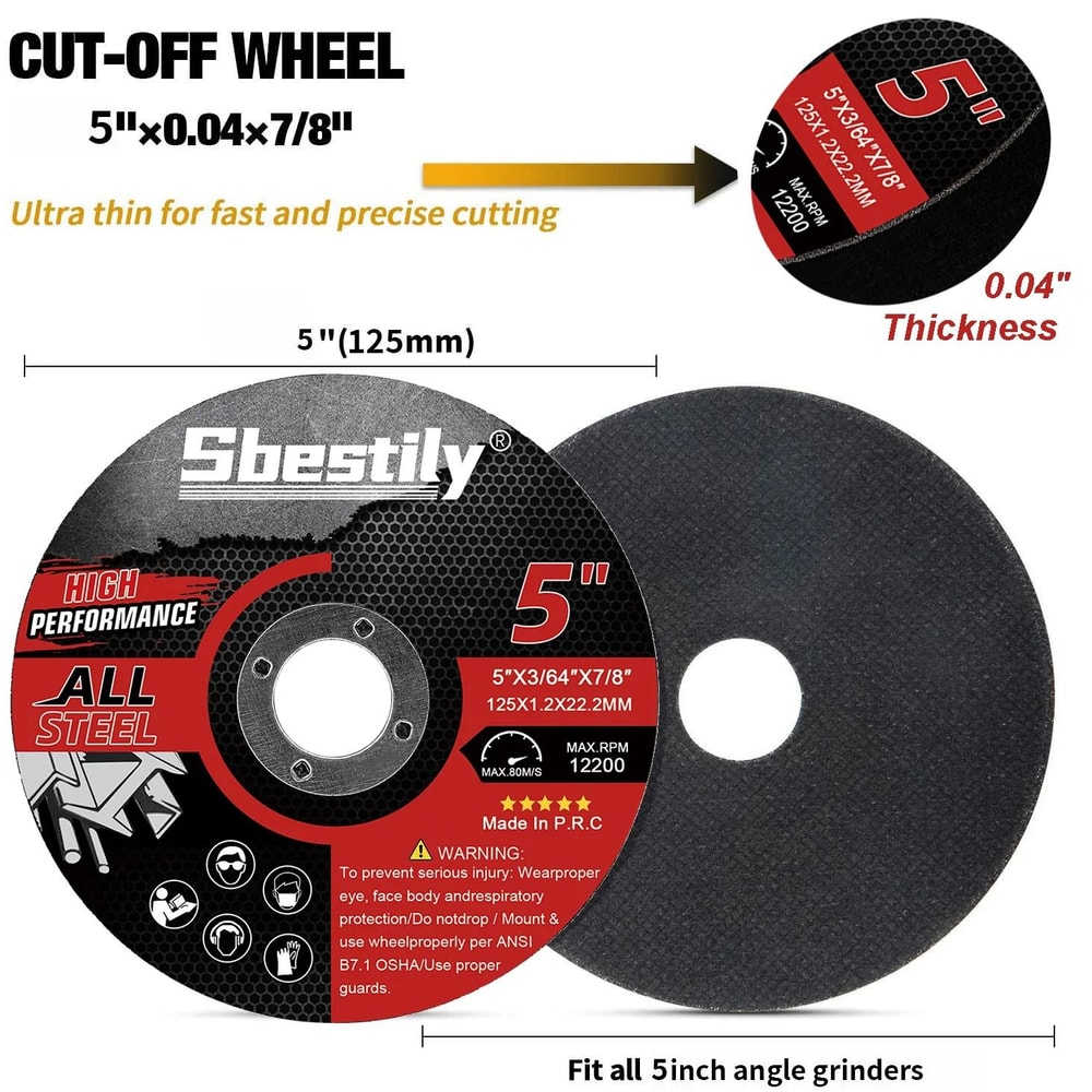 5 Inch Ultra Thin Cut Off Wheel For Angle Grinder Metal Cutting Disc 125mm Resin Bond Blade 9