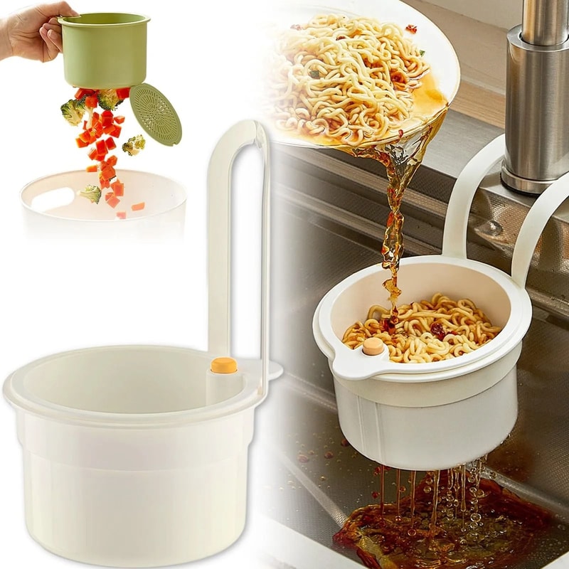 Self Cleaning Kitchen Sink Strainer Basket Faucet Hanging Waste Catcher 7
