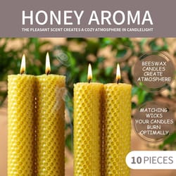 natural beeswax candles set 10 pieces handmade no fragrance