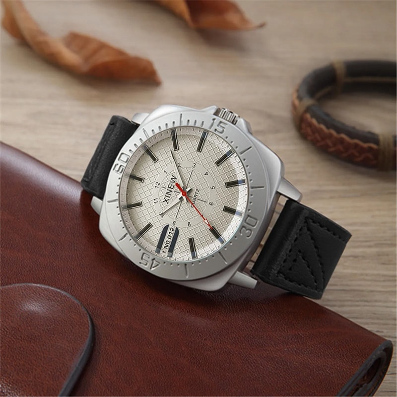 Casual Quartz Wristwatch For Men And Women Leather Strap 0