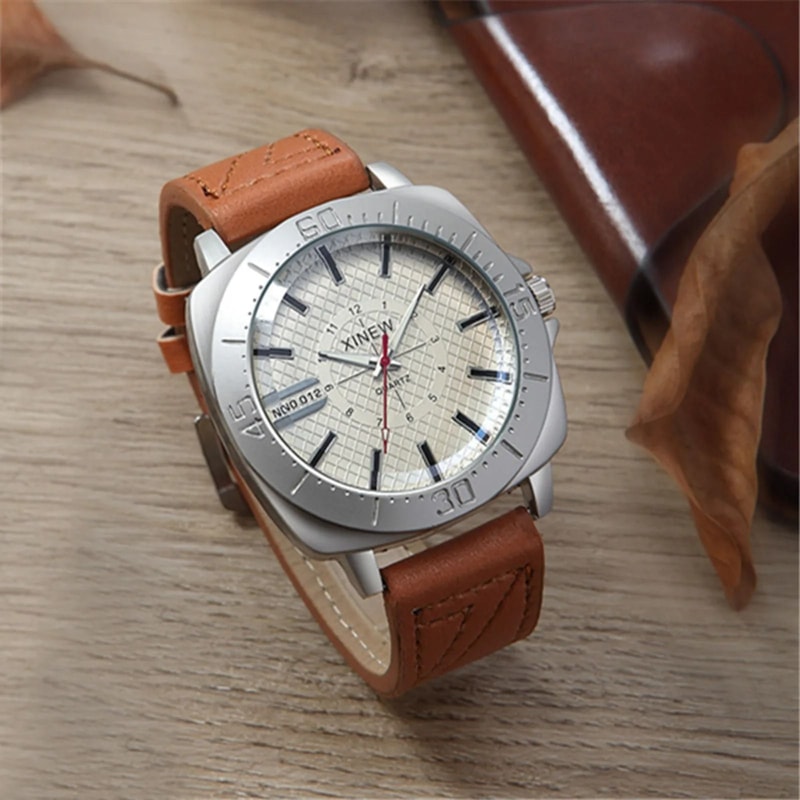 Casual Quartz Wristwatch For Men And Women Leather Strap 13