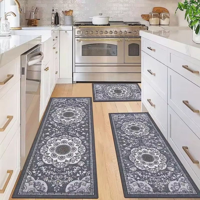 Bohemian Style Non Slip Kitchen Floor Mat Set Of 3 0