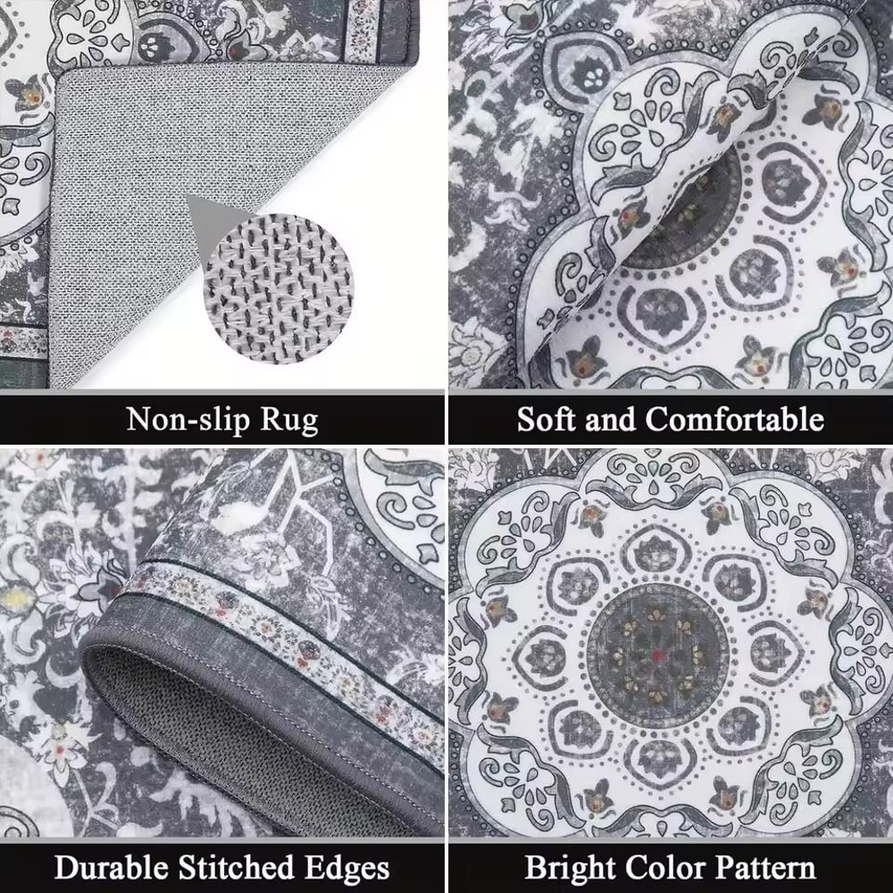 Bohemian Style Non Slip Kitchen Floor Mat Set Of 3 3