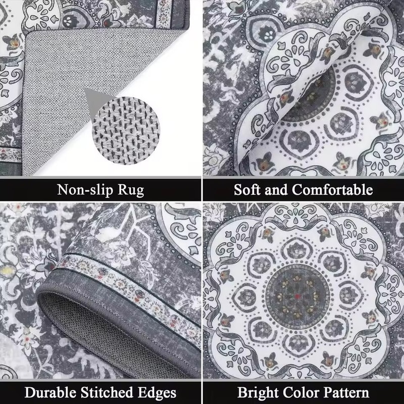 Bohemian Style Non Slip Kitchen Floor Mat Set Of 3 3