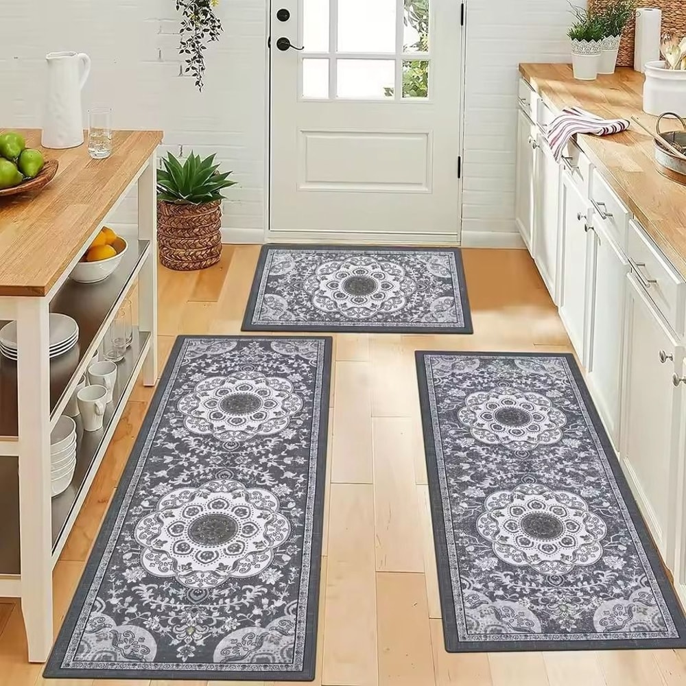 Bohemian Style Non Slip Kitchen Floor Mat Set Of 3 8