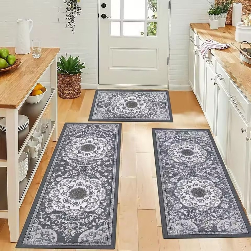 Bohemian Style Non Slip Kitchen Floor Mat Set Of 3 8