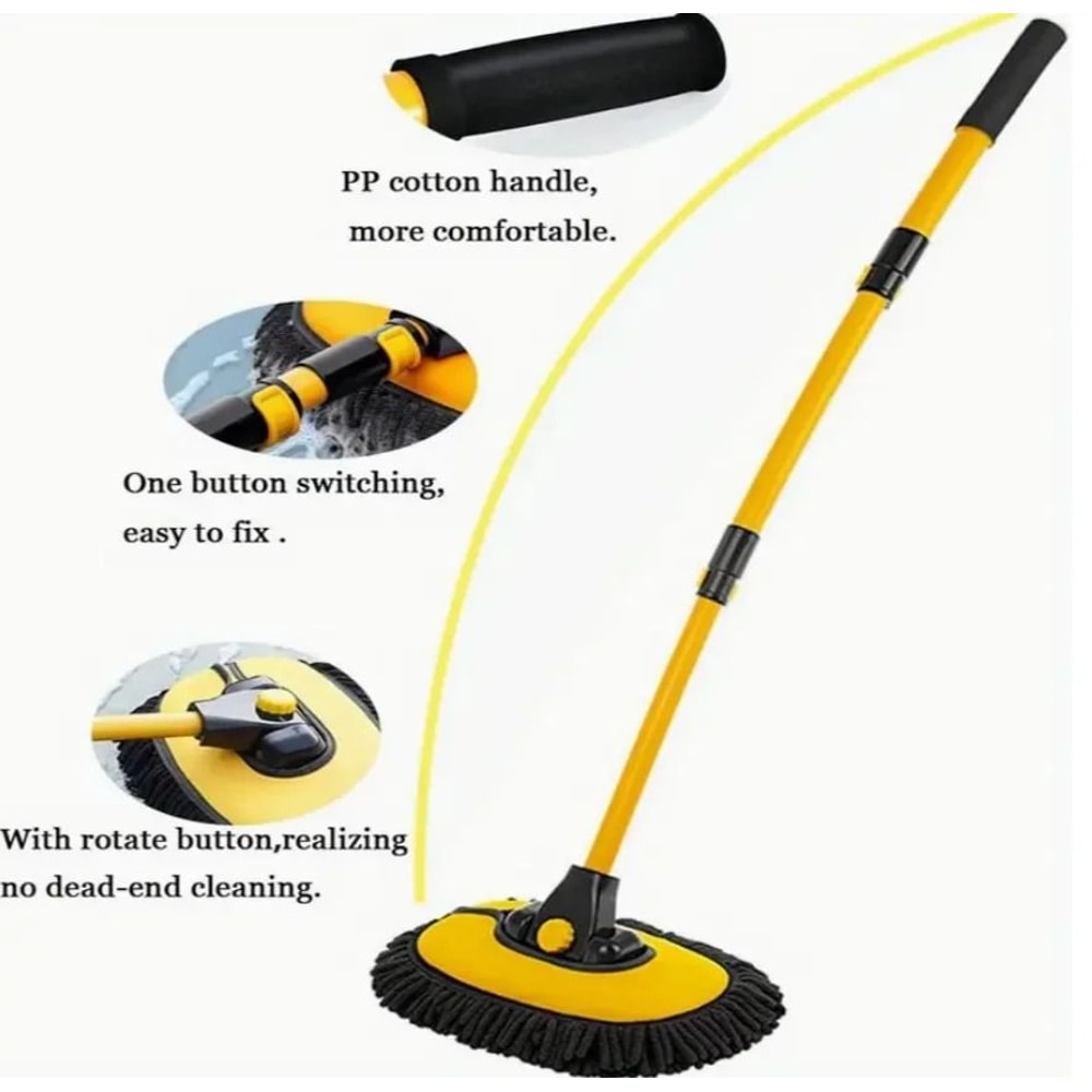 Telescopic Car Cleaning Brush Long Handle Microfiber Mop 0