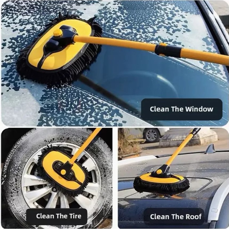 Telescopic Car Cleaning Brush Long Handle Microfiber Mop 5