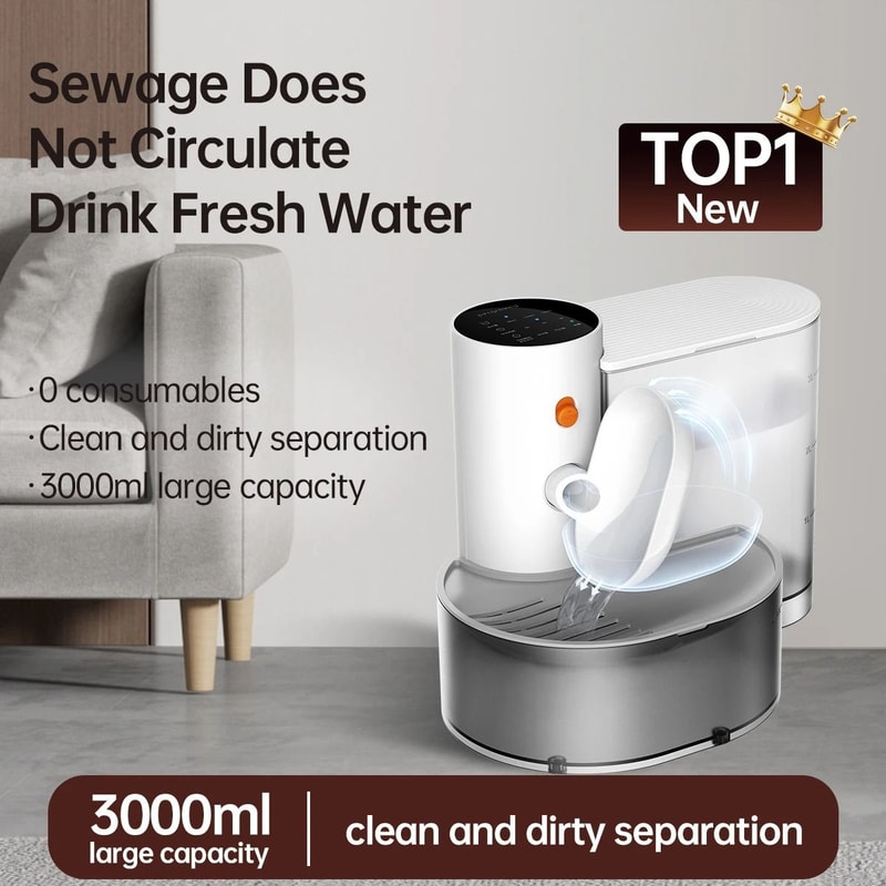 Smart Wireless Pet Water Dispenser Rechargeable Automatic Water Feeder 0