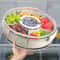 Round Rotating Fruit Tray With Lid And Handle Six Compartment Snack Organizer 0