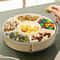 Round Rotating Fruit Tray With Lid And Handle Six Compartment Snack Organizer 1