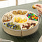 Round Rotating Fruit Tray With Lid And Handle Six Compartment Snack Organizer 1