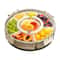 Round Rotating Fruit Tray With Lid And Handle Six Compartment Snack Organizer 6