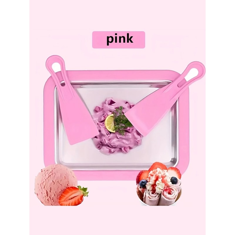 Rolling Ice Cream Maker With Rapid Cooling Plate And Dessert Tray 2