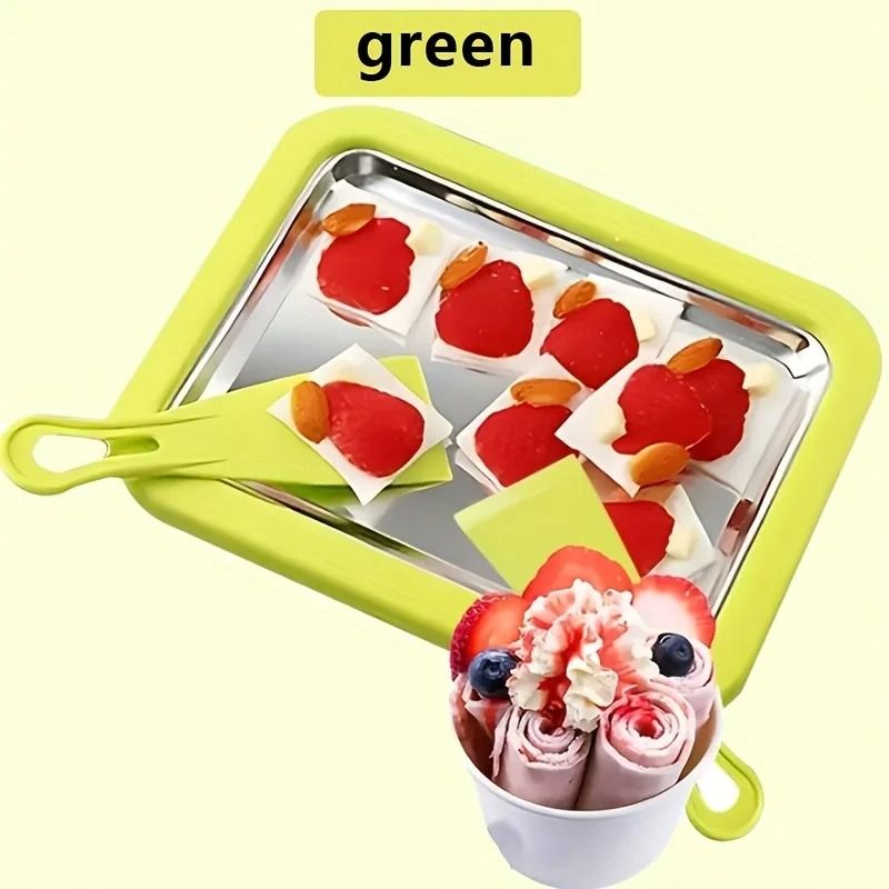 Rolling Ice Cream Maker With Rapid Cooling Plate And Dessert Tray 3