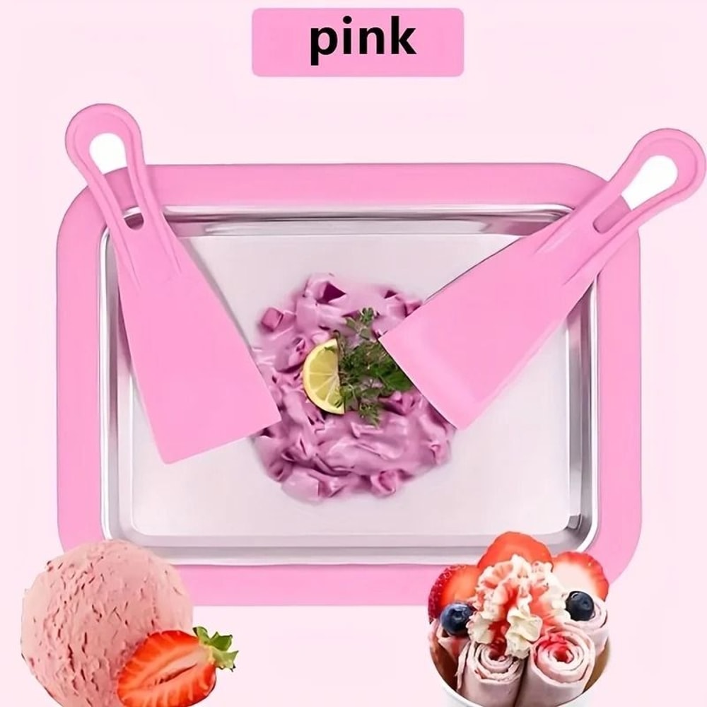 Rolling Ice Cream Maker With Rapid Cooling Plate And Dessert Tray 4